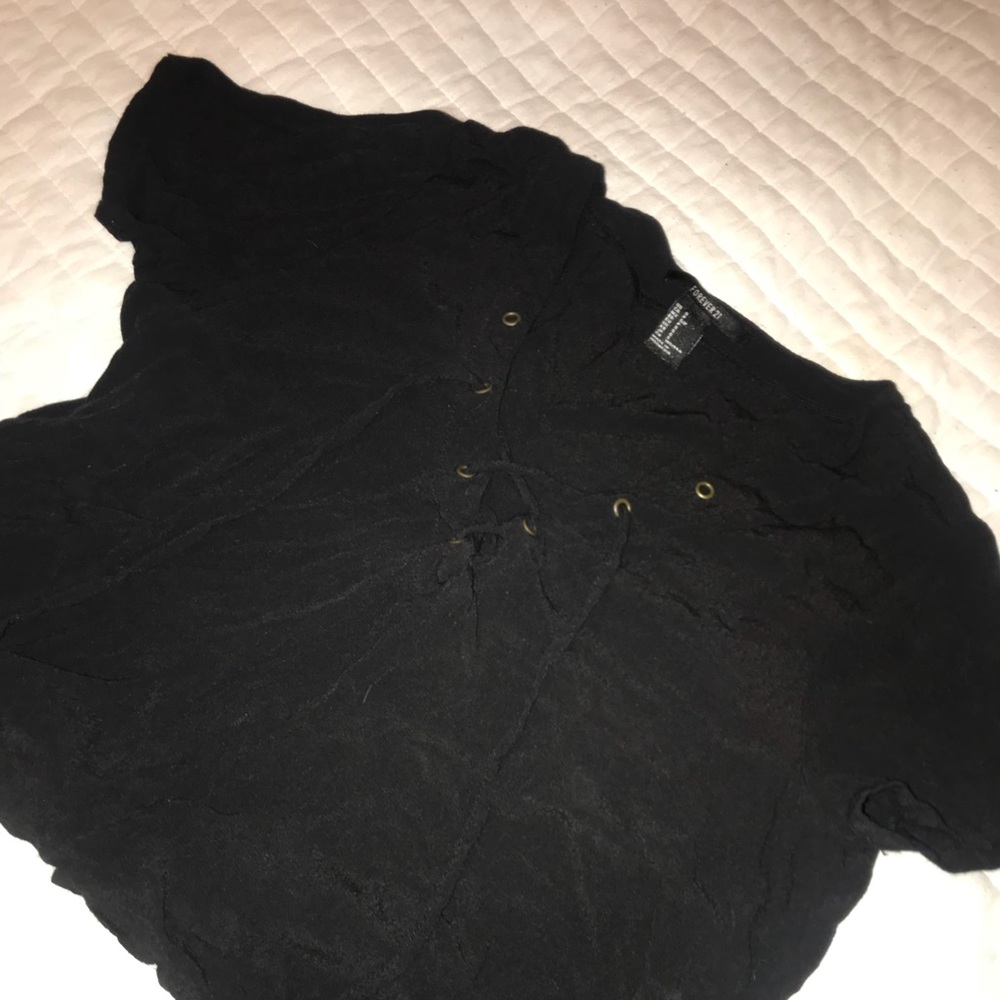 Lace up crop top